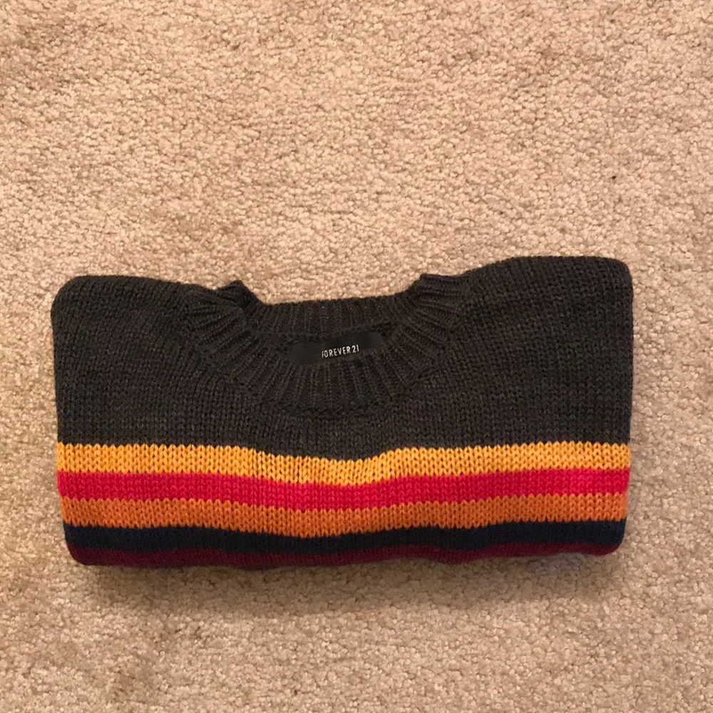 Forever 21 Crop Sweater Multi-Color